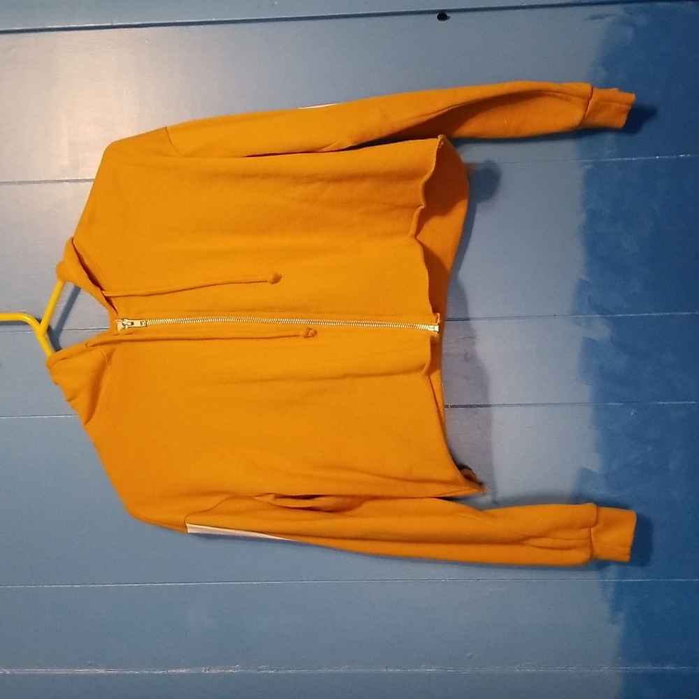 Crop Jacket, Small, Yellow w/ White Stripes